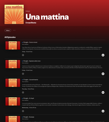 Spotify #Podcast #IlManifesto #UnaMattina #BellaCiao #Partigiano #DirittiUmani #HumanRights