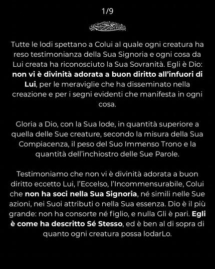 Lodi a Dio ed al Suo Inviato – che Dio lo elogi e lo preservi da ogni male