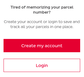 DPD's website asking you to create an account so you don't have to "memorize" your parcel's number.