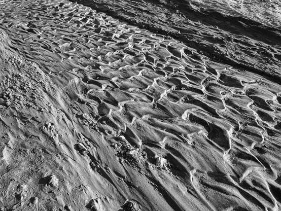 Sand ripples in desert wash.