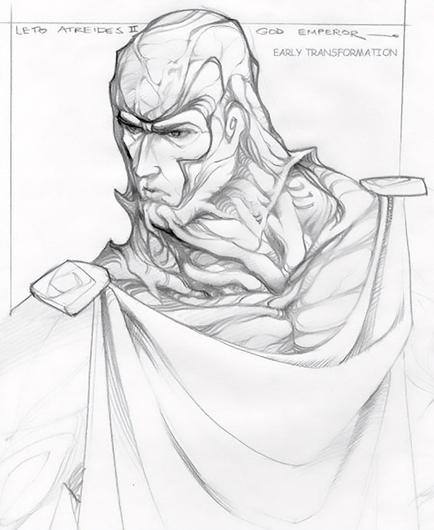 Conceptual image of Leto Atriedes II from God Emperor Of Dune by Michael Stribling - https://www.deviantart.com/strib