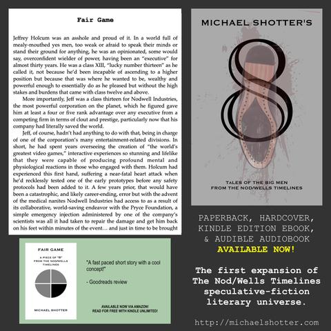 An excerpt from the story "Fair Game," featured in Michael Shotter's book "8: Tales of The Big Men from The Nod/Wells Timelines"