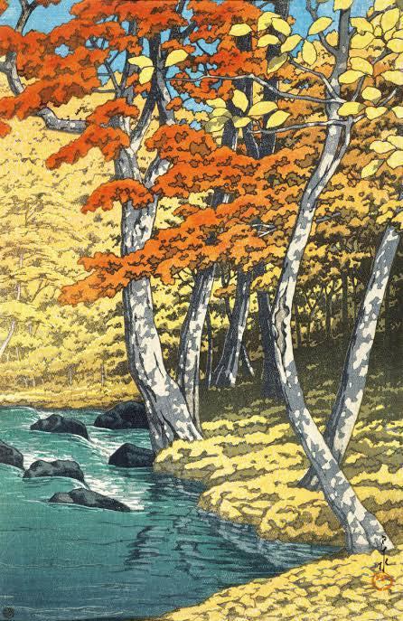 日本画　夕日に燃えるすすき ススキな夕日 | GANREF