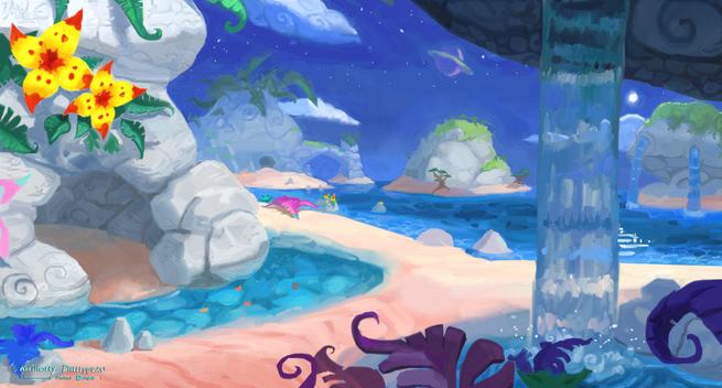 Décor de plage pour mon projet de jeu vidéo.