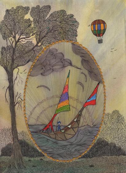 "La caravelle"

Technique mixte. Papier Velin d’Arches.
Aquarelle rehaussée d’encre de chine,
de fil à broder.
Format : 38 cm x 28 cm.

https://nicole-pessin.com/dessins-brodes/
