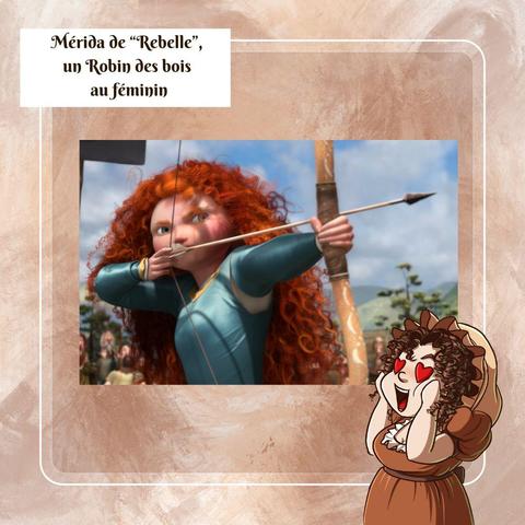 Présentation du sujet avec une image de Mérida du film "rebelle" et little Jane en pamoison devant elle.