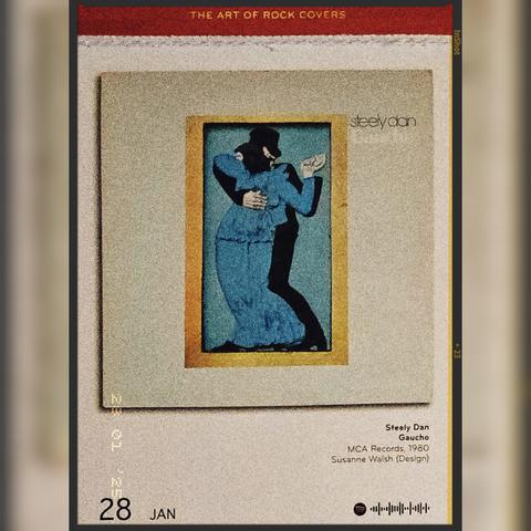 Abreißtageskalender von seltmann mit dem Kalenderblatt des Vinyl-Covers der LP "Gaucho" (1980) von Steely Dan