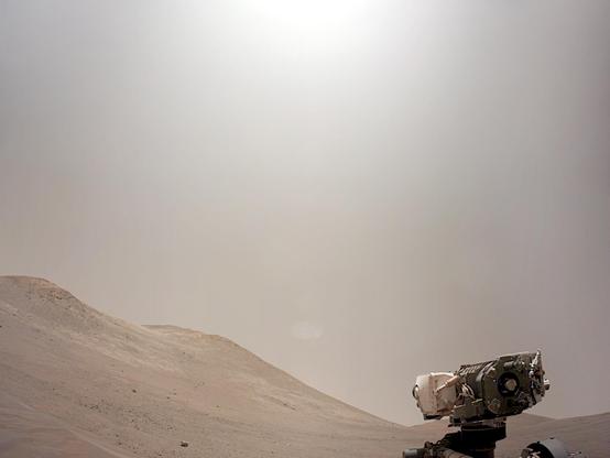 Mars Perseverance Sol 1573: Left Navigation Camera (Navcam) / enhanced.
NASA's Mars Perseverance rover acquired this image using its onboard Left Navigation Camera (Navcam). The camera is located high on the rover's mast and aids in driving.

July 23, 2025 (Sol 1573), 11:31:25

source image: Mars_Perseverance_NLF_1573_0806579143_159ECM_N0771512NCAM00501_01_295J

Image Credit: NASA/JPL-Caltech/Jackie Branc