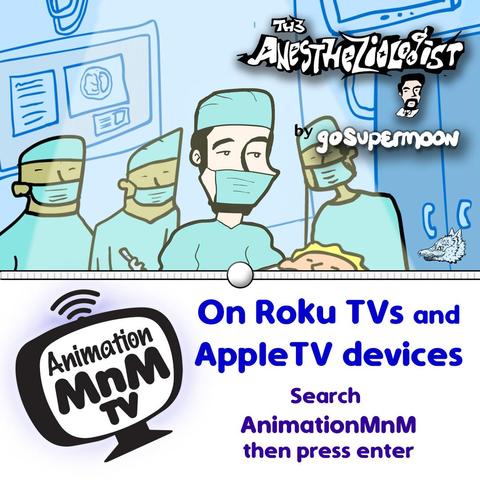 On AnimationMnM a streaming platform "The Anesthesiologist".
The Anesthesiologist is a short animated series (vignette series) about an anesthesiologist that cannot only medical put you to sleep, but also with his stories. The Anesthesiologist is also a comedy, where the main character, an anesthesiologist, with dark hair does not seem to understand why the people around him fall asleep.