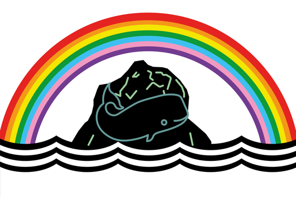 Flag of Global State of Waveland, a former micronation.