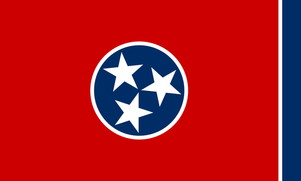 Flag of Tennessee, United States.