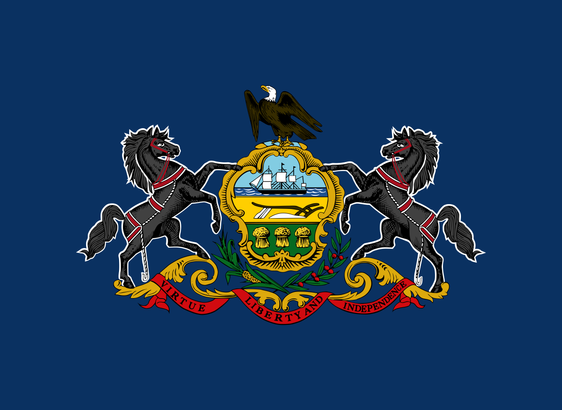 Flag of Pennsylvania, United States.
