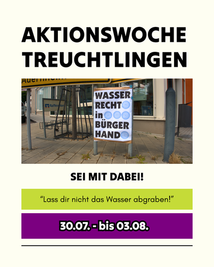 Wasser Recht in Bürgerhand, sei mit dabei, Lass dir nicht das Wasser abgraben!