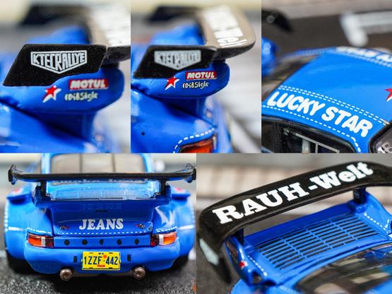 Some close-up shots of Porsche RWB 930 Wally's Jeans livery by Tarmac Works in 1:64 scale on AREA 164