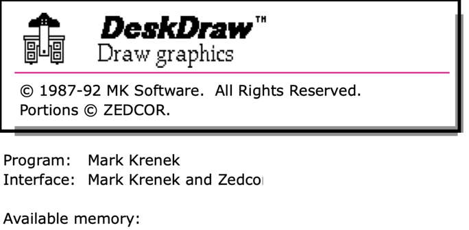 PICT resource of the DeskDraw application rendered in QuickDraw viewer