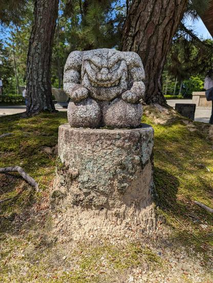 Small gargoyle like statue at Toshodai-ji.