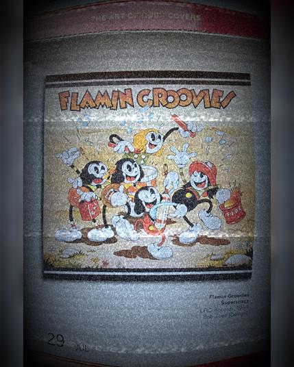 Abreißtageskalender von seltmann mit dem Kalenderblatt des Vinyl-Covers der LP "Supersnazz" (1969) von The Flamin' Groovies