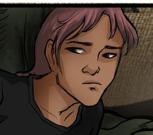 Biv from the webcomic FaerieTales in a close up panel excerpt giving someone the side eye
