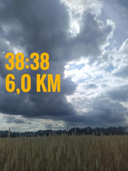 Himmel über der Feldmark bei meiner 6 km Runde, die ich in 38:38 gelaufen bin.