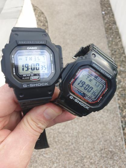Two Casio G-Shock watches. One smells strongly of creosote.