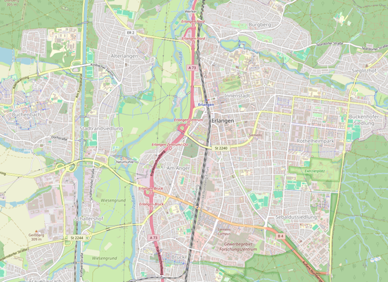 Straßlos in Erlangen