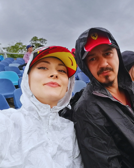 With my wife at the Hungarian Grand Prix