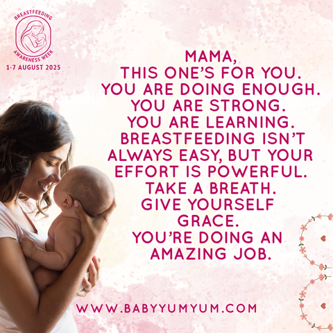 Breastfeeding is a full-time job. Don’t forget to care for you too. You're doing beautifully, even on the hard days 🫶  Tag a mama who needs to hear this today.💖   #BabyYumYum #BYY #YouMatterMama #WorldBreastfeedingWeek #SelfCareForMoms #MomLifeSA