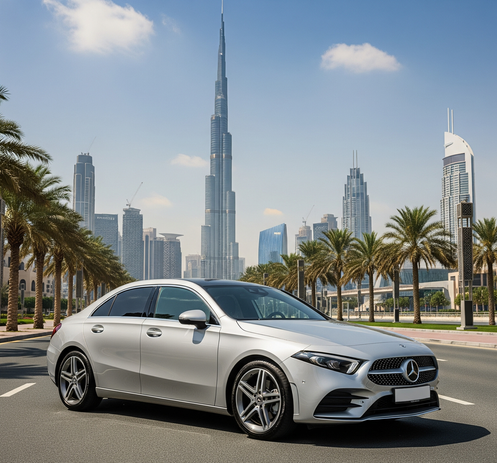 Rent Mercedes-Benz A-Class Limousine in Dubai.