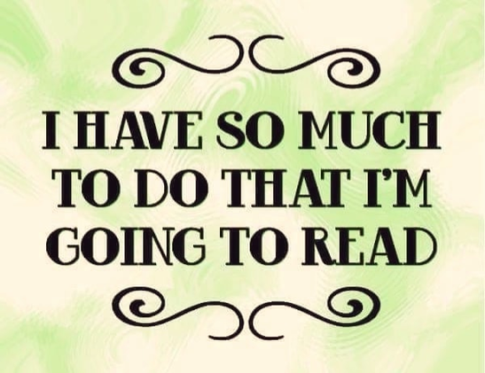 I have so much to do that I'm going to read.