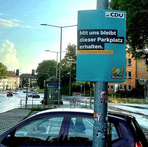 Mit uns bleibt dieser Parkplatz erhalten.  Mehr Parkraum fiir Bochum, 