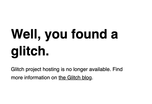 Notice from Glitch about project shutdowns
