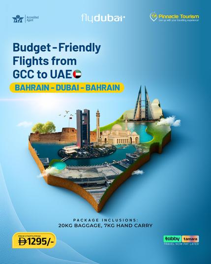 Bahrain to Dubai roundtrip starting from just AED 1295!
Fly affordably between Bahrain and Dubai with FlyDubai. Whether it’s for business or a quick getaway, this deal is perfect for your travel plans!
📞 +971 54 424 8656 (Call/WhatsApp)

AED 1295 only
Tabby & Tamara – Easy monthly payment
20kg Baggage + 7kg Hand Carry

#PinnacleTourism #BahrainToDubai #FlyDubaiDeals #BudgetTravel #VisitDubai #GCCTravel #AffordableFlights #TabbyUAE #TamaraUAE #DubaiTrips