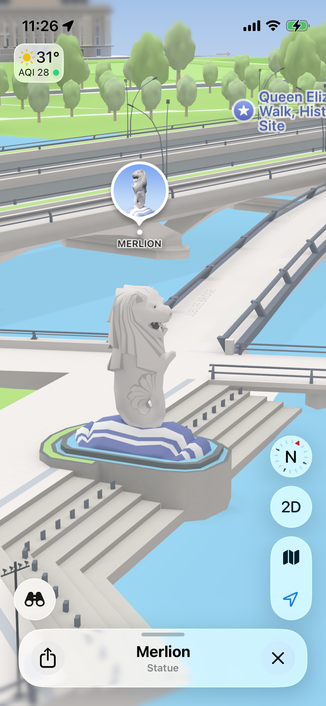 Merlion statue on Apple Maps