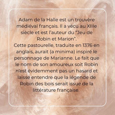 Slide de texte qui explique qui était Adam de la Halle.
