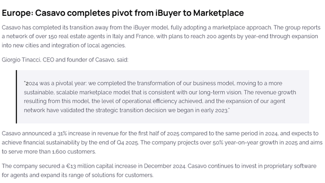 photo with an article about Italy's proptech company Casavo