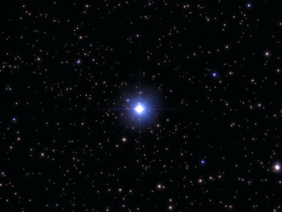 The star Mahasim. Mahasim is a white, binary star system in the constellation Auriga. It's a variable star, with its brightness changing slightly over a 1.37-day period. 