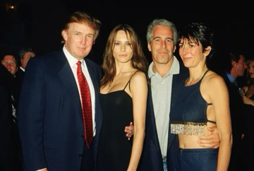 Donald Trump, Jeffrey Epstein, Ghislaine Maxwell, and Melania Trump pose for a photo in 2000.