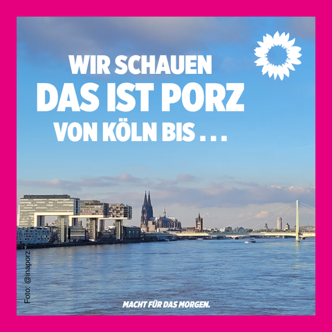 Von Südbrücke aus Kölner Innenstadt Panorama übern Rhein mit Kranhäusern, Dom, Groß St. Martin und Severinsbrücke