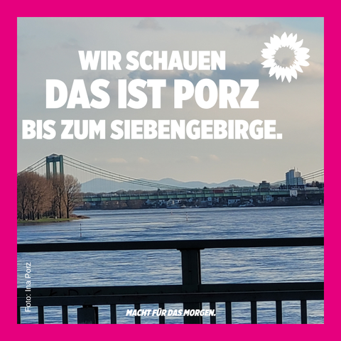 Von Südbrücke aus übern Rhein Rodenkirchener Brücke mit Siebengebirge dahinter