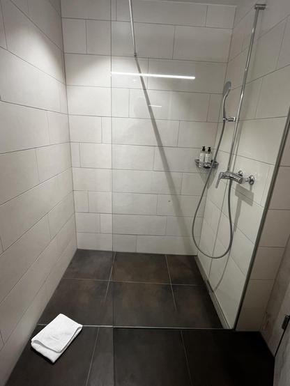 Blick in die Dusche im SleepandStay