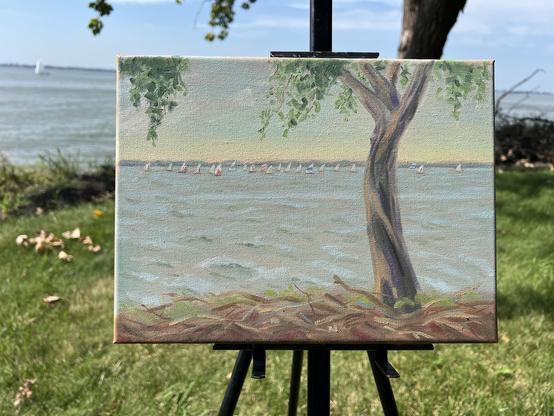 lake oil painting