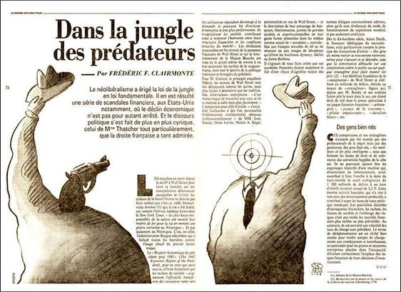 article du Monde Diplomatique « Dans la jungle des prédateurs », par Frédéric F. Clairmonte, novembre 1987