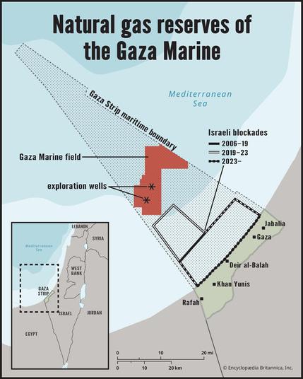 map showing the Gaza Marine field, it’s exploration wells and the different Israeli blockades imposed on Gaza’s beaches so Palestinians couldn’t get to the gas fields or even fish for food