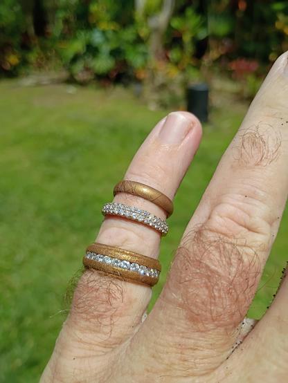 Gold and diamond rings