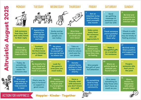 August Action For Happiness