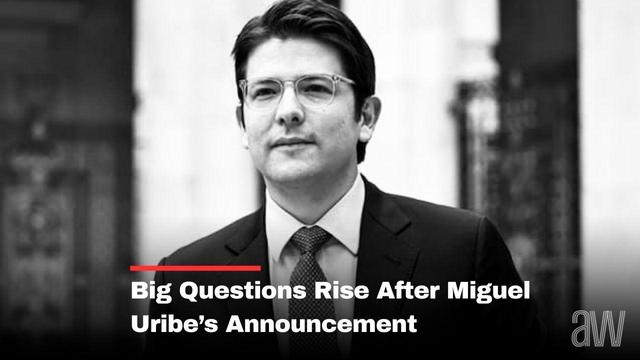 Miguel Uribe speaking at a campaign rally, with people in the background watching attentively, highlighting his surprising new plan that has captured national attention.