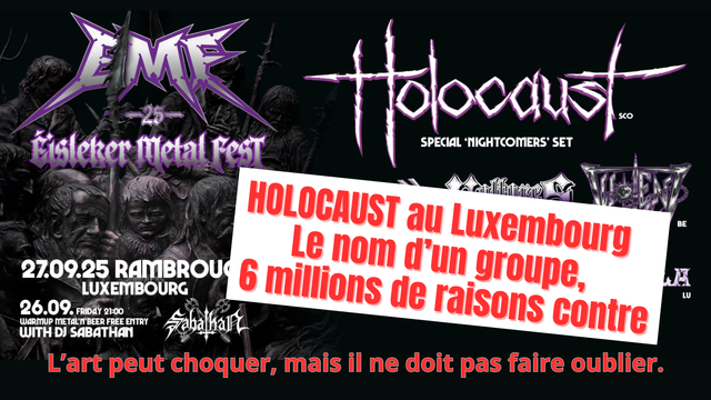 𝑯𝑶𝑳𝑶𝑪𝑨𝑼𝑺𝑻, le nom d'un groupe. 6 millions de raisons contre. L’art peut choquer, mais il ne doit pas faire oublier.