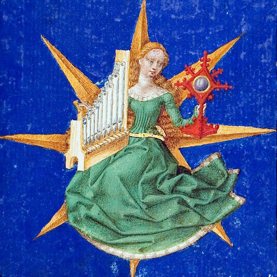 #Venus. Broeder Gheraerts Naturkunde, Utrecht 15th century. Wolfenbüttel, Herzog August Bibliothek, Cod. Guelf. 18.2 Aug. 4°, fol. 124r.
#medieval #MedievalArt