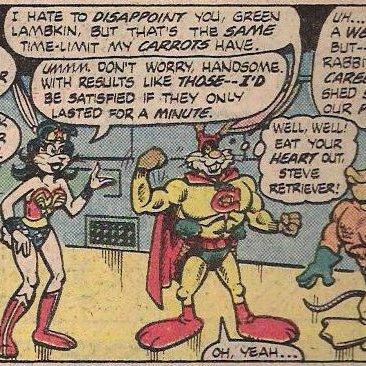 Wonder Wabbit and Captain Carrot (plus a cut-off Aquaduck). Art by Scott Shaw