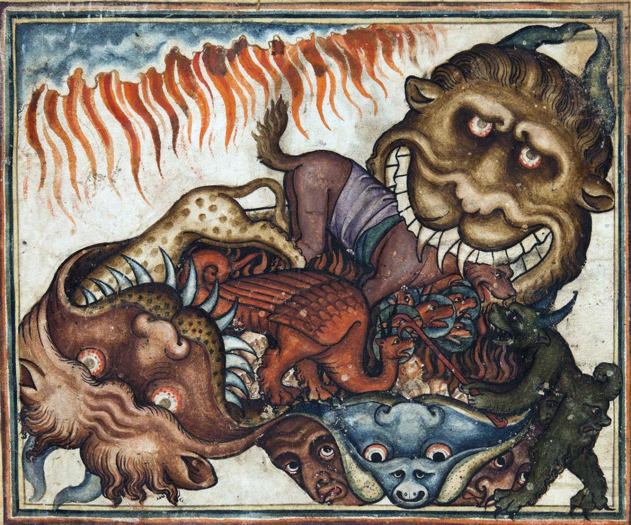 Hellmouths. #Apocalypse, Normandy ca. 1330. BnF, Latin 14410, p. 79. #medieval #MedievalArt